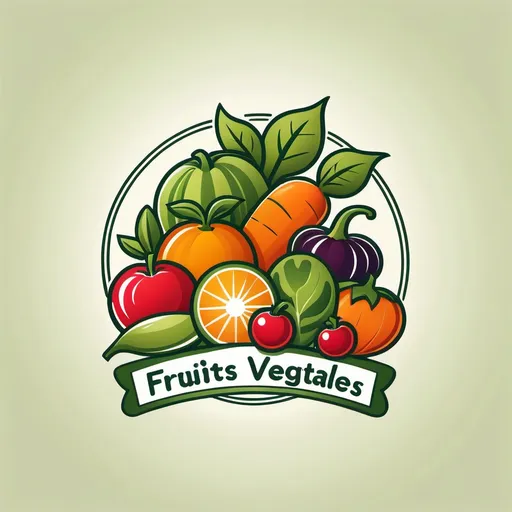 Prompt: Logo about fruits and vegetables 