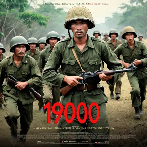 Prompt: generate an image of the movie poster for a Vietnam war film called "1900 at Lychee"