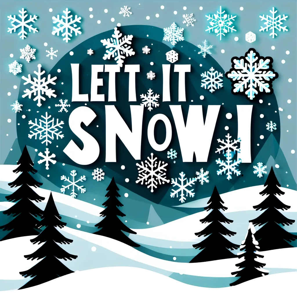 Prompt: Tshirt design, banner phrases "Let it snow"