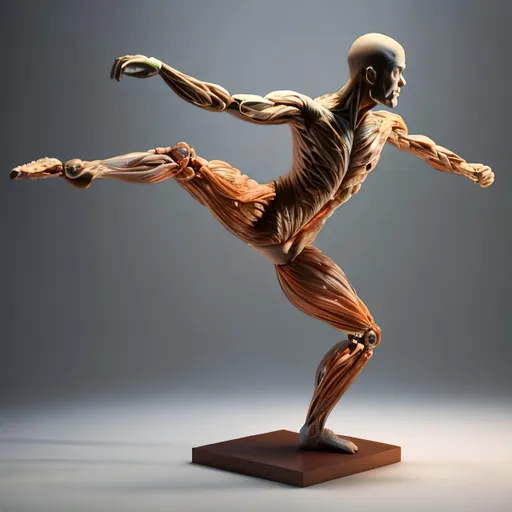 Prompt: 3d 4K image of a realistic single anatomical male figure in a modern dance motion in modern art style