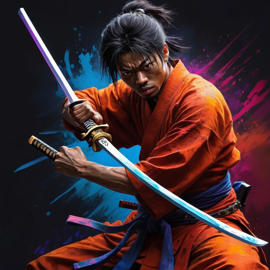 Samurai with lightsaber