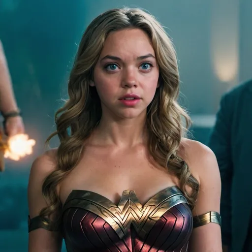 Prompt: Sydney Sweeney as Wonder Woman, massive bosoms, HD, 4K