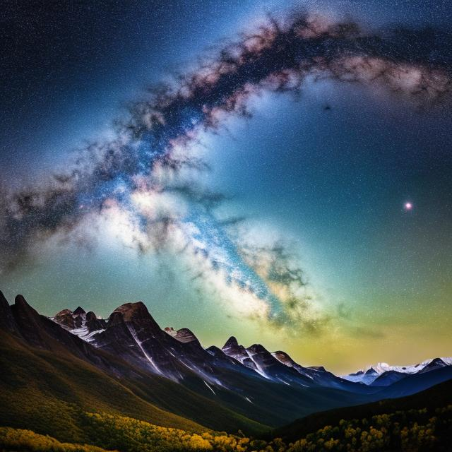 Prompt: stars night mountains realistic milky way
