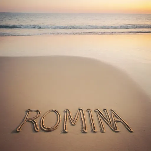 Prompt: I want the name Romina written on a beach