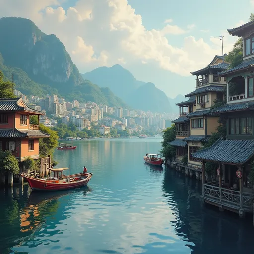 Prompt: 香港風景，真實畫風