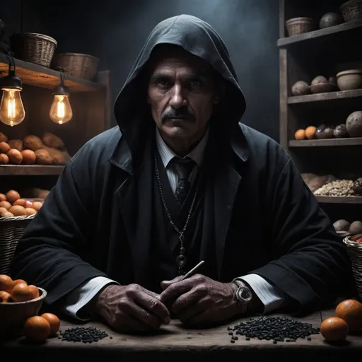 Prompt: dark and mysterious trader