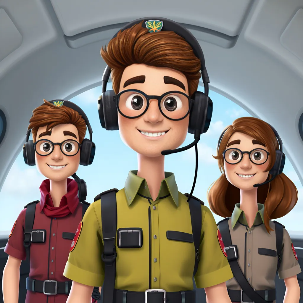 Prompt: I want to create me some avatars that will be used on a pilot training site . I want to generate me 4 different avatars