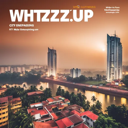 Prompt: Create a magazine cover page for Whtzup.city 

This magazine is a private issue with Tagline : Entrepreneurship, Marketing and You : Time to #makesomethingnew. Sub line : Happenings, Events, Eat-outs, Offers and More in Trivandrum
