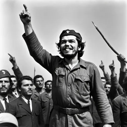 Prompt: Che guevarro liberating America from the evil capitalists.