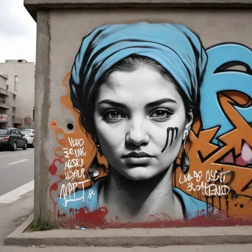 Prompt: Un graffiti o arte urbano con un mensaje sobre la igualdad