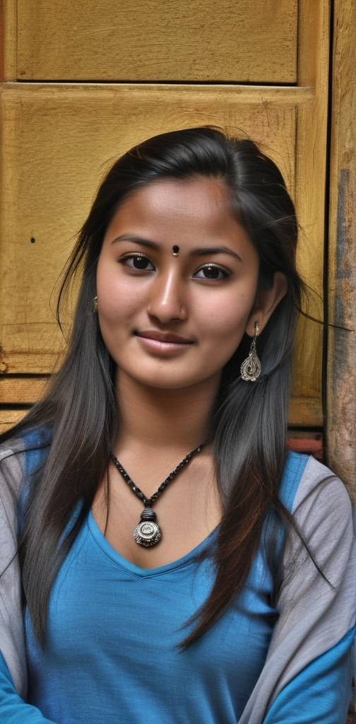 Prompt: gorgeous nepalese newari beautiful girl ultra sharp focused highly detailed ultra high resolution stunning hyper realistic portrait in the city