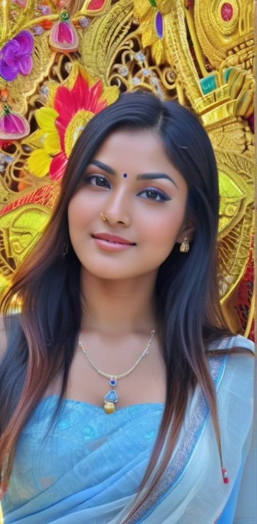 Prompt: gorgeous glowing nepalese goddess beautiful girl ultra sharp focused highly detailed ultra high resolution stunning hyper realistic portrait 