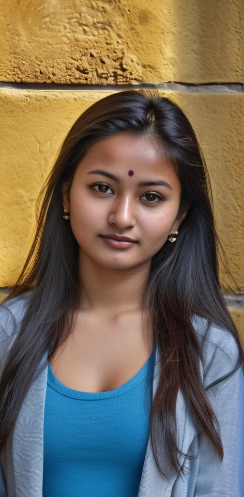 Prompt: gorgeous nepalese newari beautiful girl ultra sharp focused highly detailed ultra high resolution stunning hyper realistic portrait in the city