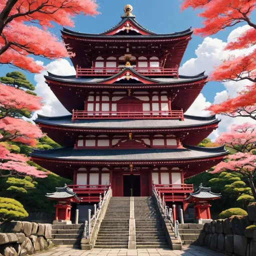 Prompt: temple in japon anime style