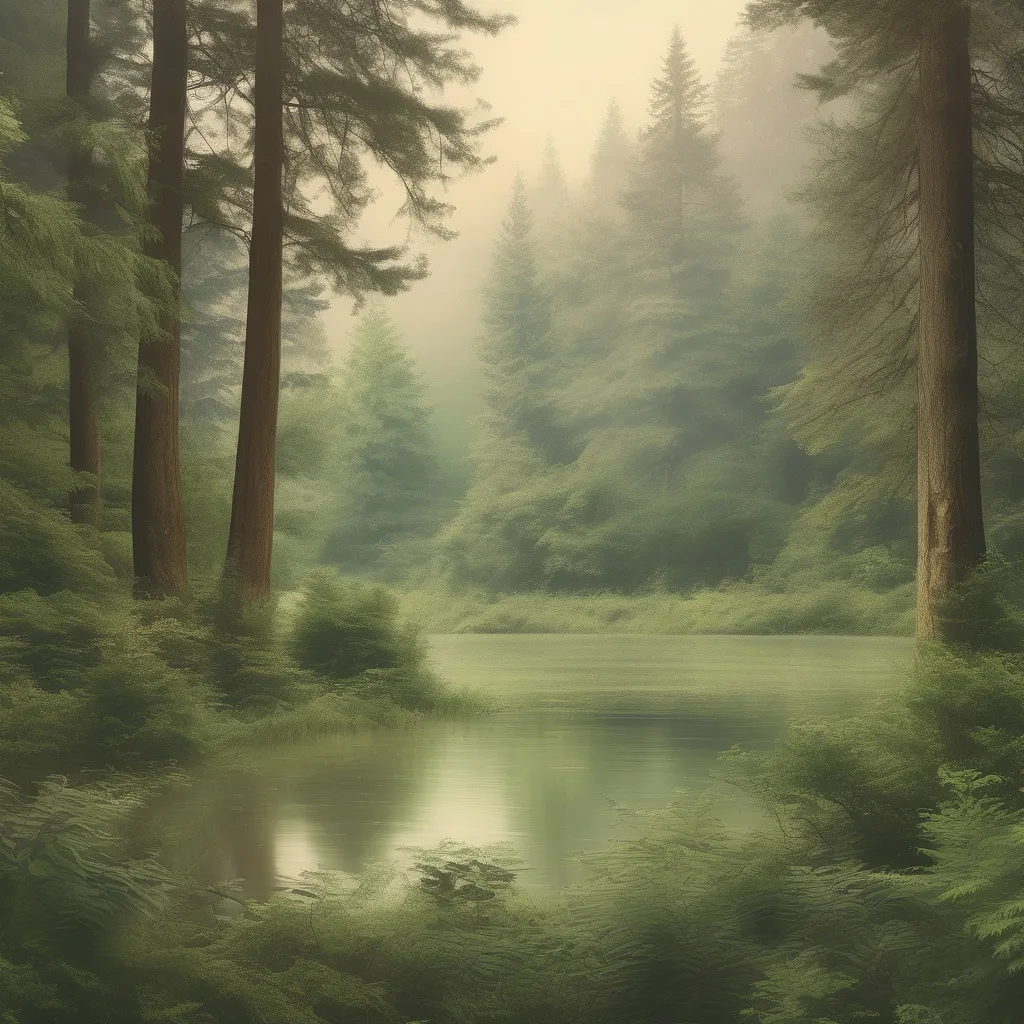 Prompt: Vintage of evergreen picture