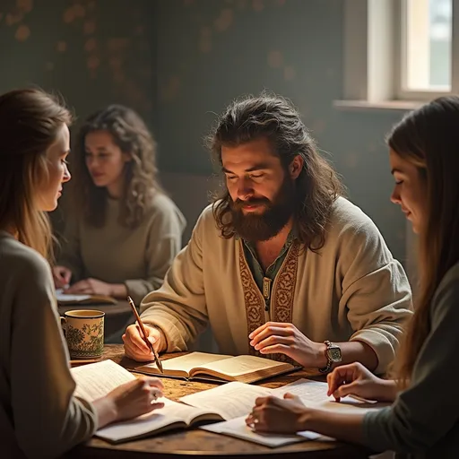 Prompt: Give me hermeneutical theme pictures for my presentation 