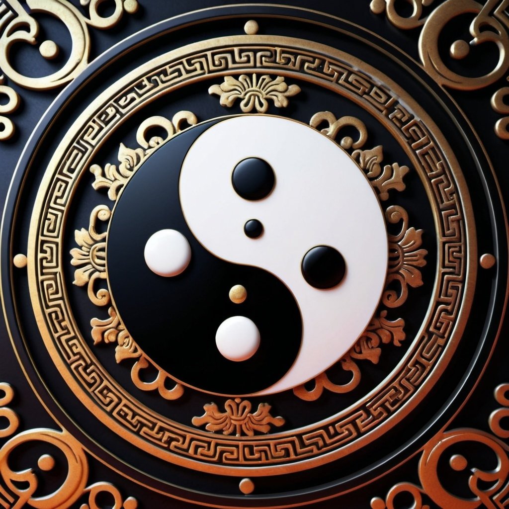 yin-yang symbol on a vivid high def background, An Z