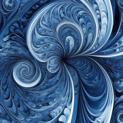 Prompt: (fibonacci abstract), mesmerizing patterns, swirling shapes, with shades of (deep blue) and (light azure), fluid motion, faint gradients, uplifting ambiance, intricate details, dynamic arrangement, evokes a sense of harmony and balance, interplay of shadows and highlights, ultra-detailed, high-quality, captivating and artistic composition.