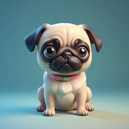 Prompt: tiny cute Pug Puppy, standing character, soft smooth lighting, soft pastel colors, skottie young, 3d blender render, polycount, modular constructivism, pop surrealism, physically based rendering, square image