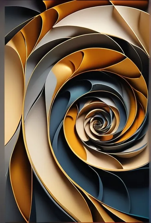 Prompt: Golden ratio yet emotional abstract composition and color scheme 