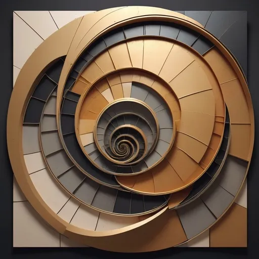 Prompt: Golden ratio yet emotional abstract composition and color scheme 