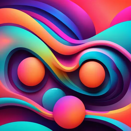 Prompt: Vibrant Abstract illustration of colorful, layered, soft rounded shapes, neon realism style, subtle gradients, bold patterns, high quality, soft lighting, vibrant colors, detailed rendering, neon realism, abstract art, layered design, colorful shapes