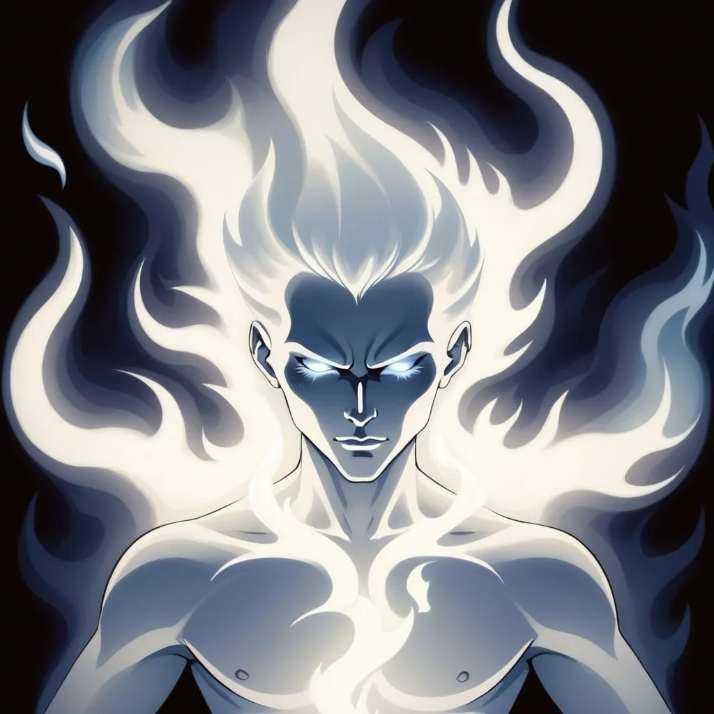 Prompt: spirit burning with white flames