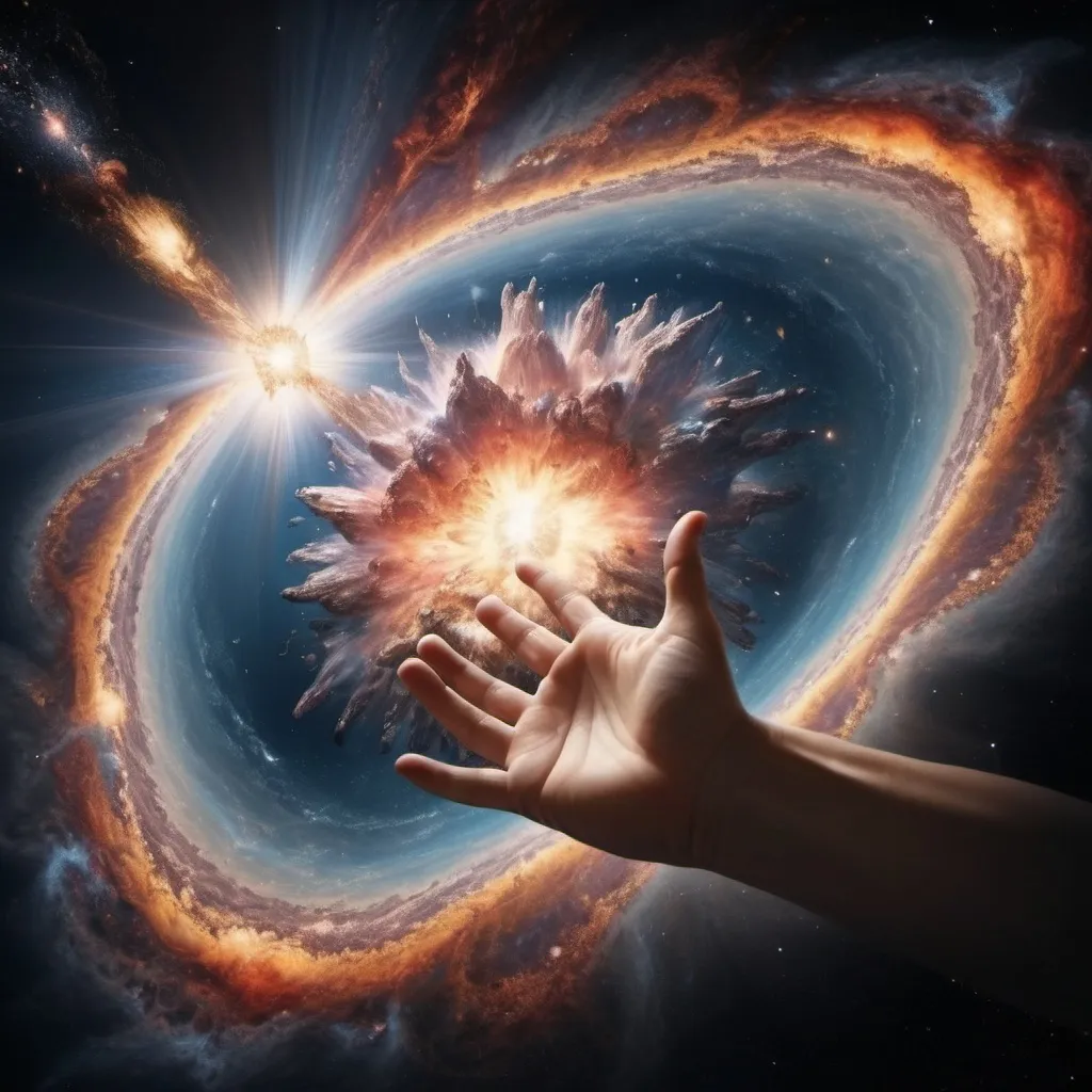 Prompt: the creation of the universe as it explodes into life photo realistic