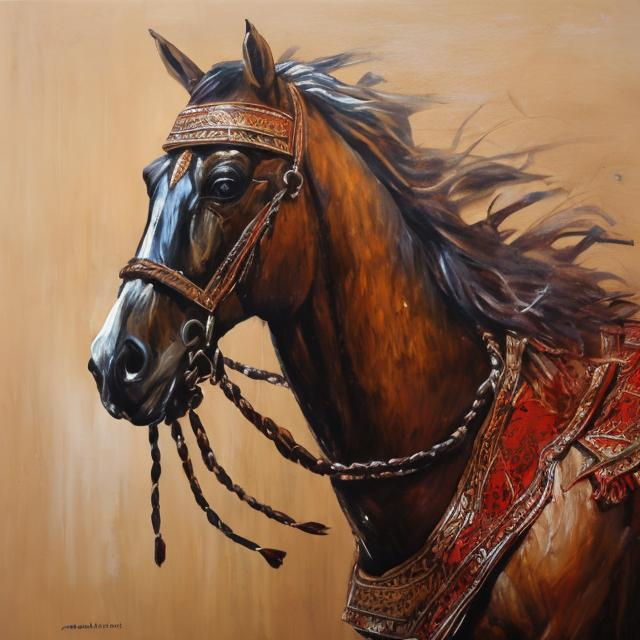 Prompt: image de cheval peinture ARABI
