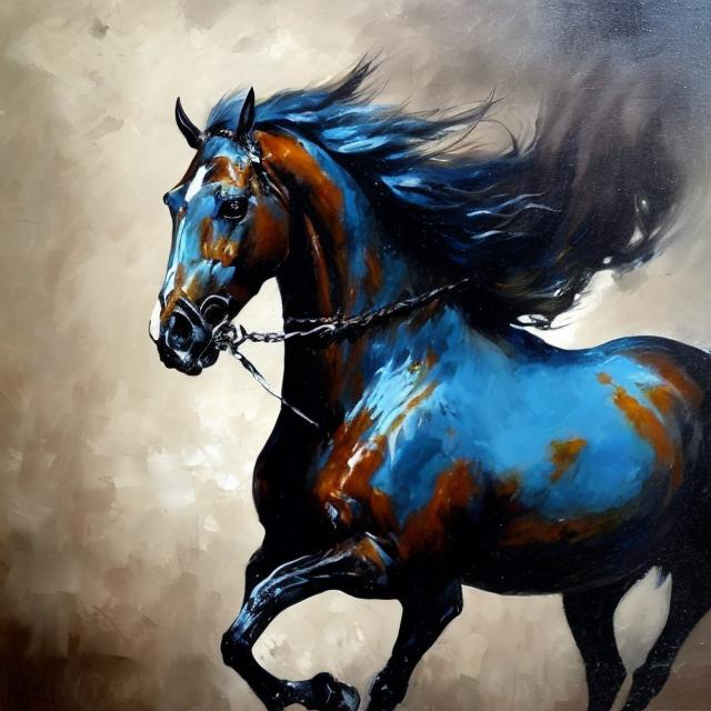 Prompt: image de cheval peinture