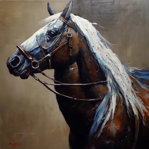 Prompt: image de cheval peinture