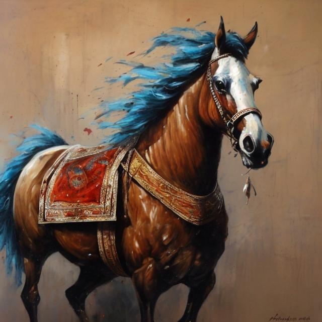 Prompt: image de cheval peinture ARABI