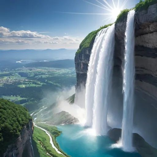 Prompt: Flying waterfall in heaven