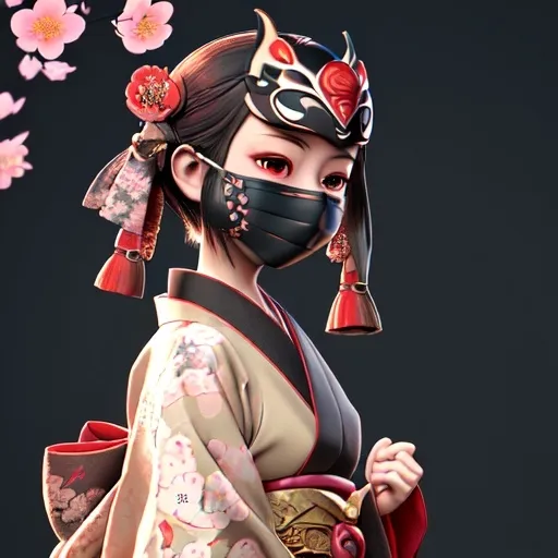 Prompt: girl with mask japanese
