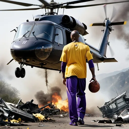 Prompt: kobe bryant movie poster helicopter crash