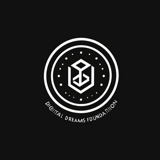 Prompt: black and white logo for "Digital Dreams Foundation"