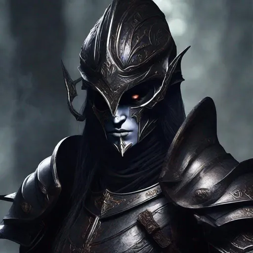 Prompt: dark elf with helmet