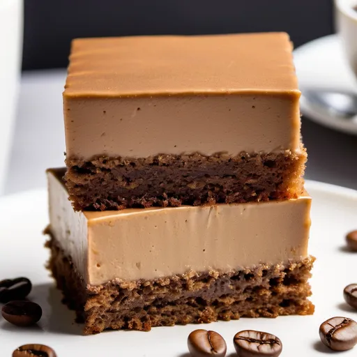 Prompt: Coffee square keto cake to be sell dont look to ai