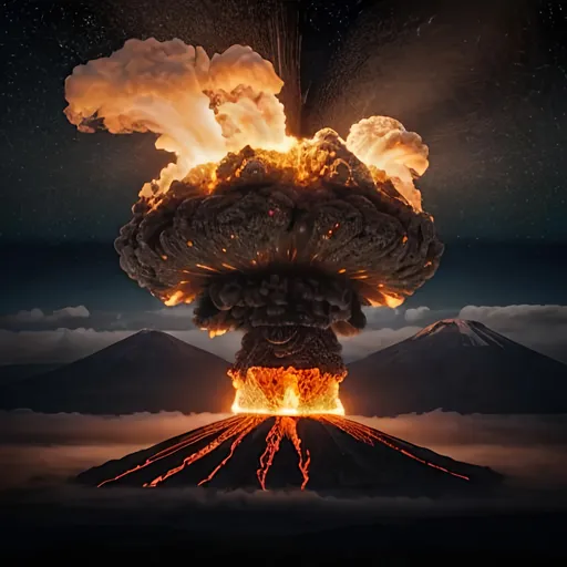 Prompt: hd 4k volcano erupts giant Diamonds  into the air Generation 12k Real HD Live Quality extremely detailed Lifelike, Authentic, Genuine, Photorealistic, Hyper-realistic, True-to-life, Natural-looking, Authentic, Realistic, Hyper graphical