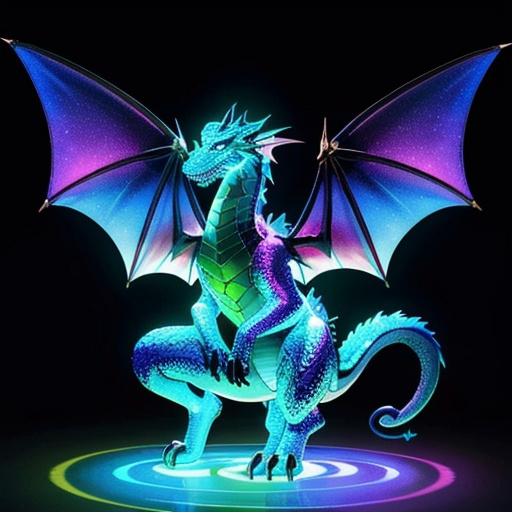 Prompt:  holographic projection, a 3rd dimensional creation, dragon, hyper detailed photo