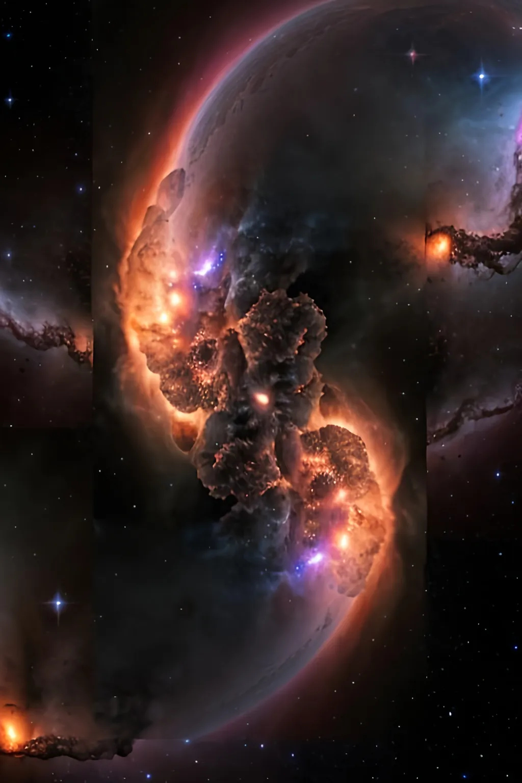 Prompt: hd 4k nebula eruption out of time warp cosmoses black hole fuse with consciousness and moments, memories of life detail Generation 12k Real HD Live Quality extremely detailed Lifelike, Authentic, Genuine, Photorealistic, Hyper-realistic, True-to-life, Natural-looking, Authentic, Realistic, Hyper graphical