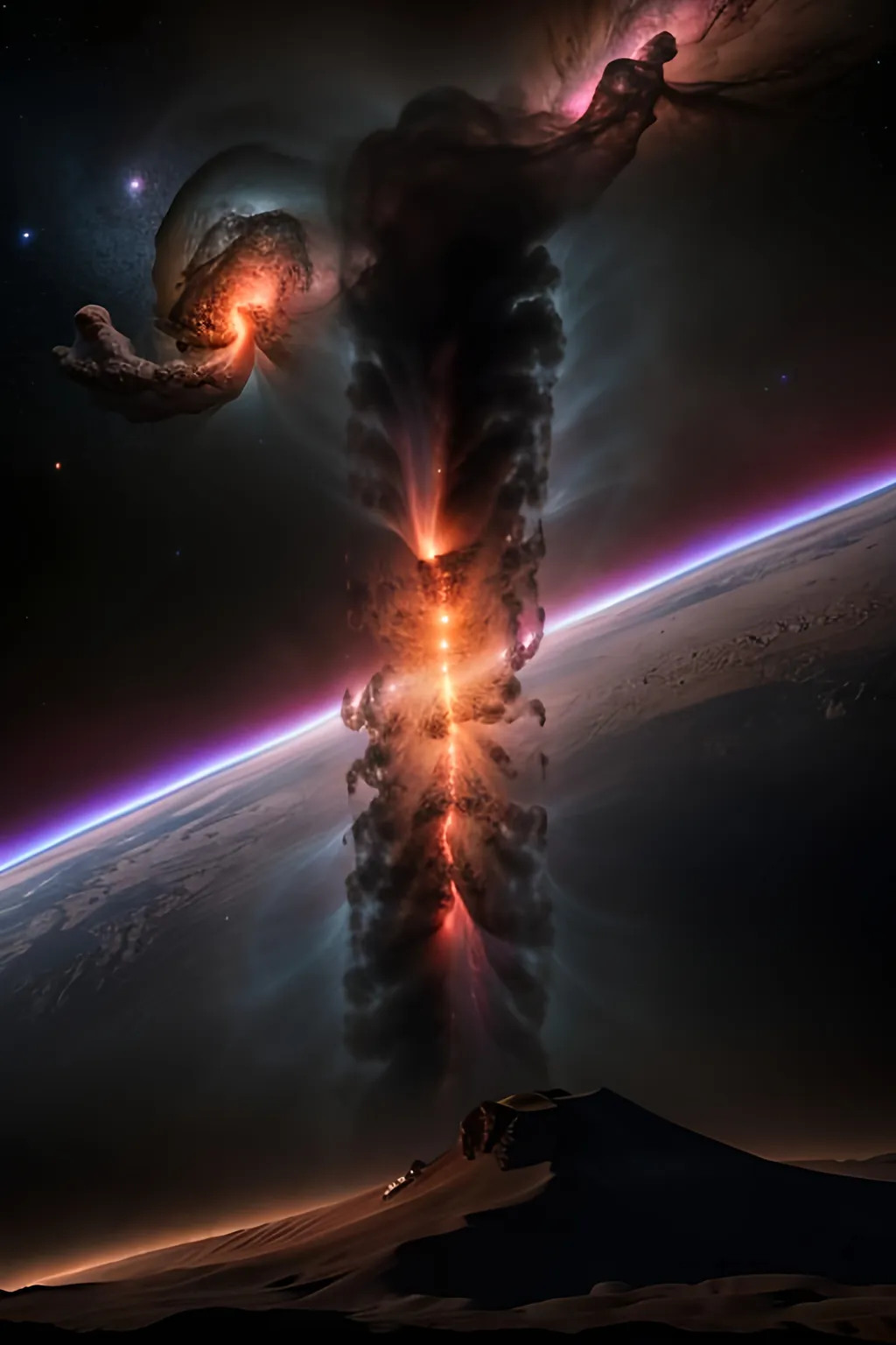Prompt: hd 4k nebula eruption out of time warp cosmoses black hole fuse with consciousness and moments, memories of life detail Generation 12k Real HD Live Quality extremely detailed Lifelike, Authentic, Genuine, Photorealistic, Hyper-realistic, True-to-life, Natural-looking, Authentic, Realistic, Hyper graphical