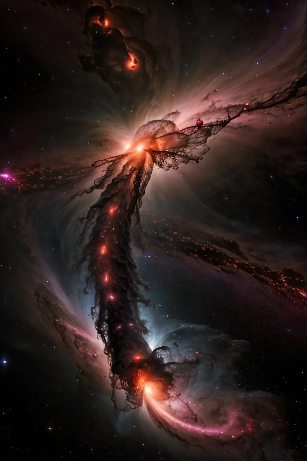 Prompt: hd 4k nebula eruption out of time warp cosmoses black hole fuse with consciousness and moments, memories of life detail Generation 12k Real HD Live Quality extremely detailed Lifelike, Authentic, Genuine, Photorealistic, Hyper-realistic, True-to-life, Natural-looking, Authentic, Realistic, Hyper graphical