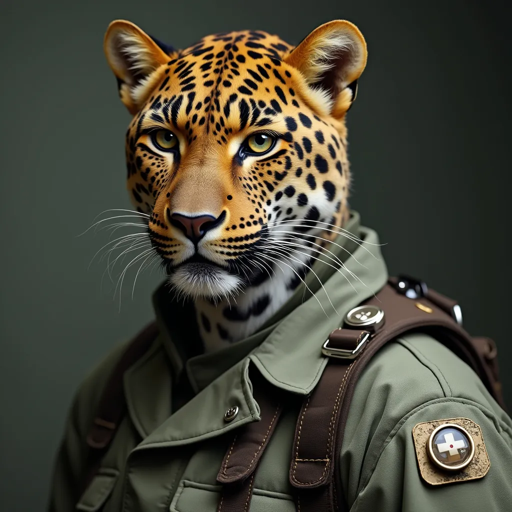 Prompt: Make a leopard medic
