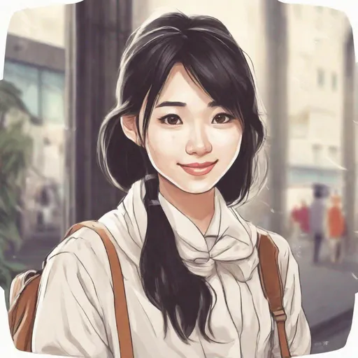 Prompt: A Taiwanese girl, 26 years old.
Confident, smart, elegant, beautiful and friendly. She looks like Japanese.
She is a PhD student.

This is a picture for her blog.
Use cartoon style.
