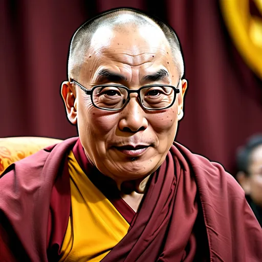 Prompt: 40 years old Dalai Lama without glasses and the multiverse