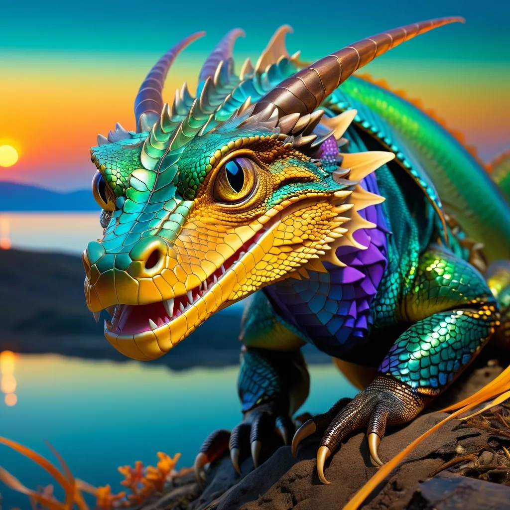 Prompt: Double-exposure; high-angle glossy amphibious dragon with steppe-runner_lizard_skin, gorgeous eyes, steppes, lake baikal, intense blacks, nighttime; sepia, amber, golden brown, green, cold purple neon light, orange-gold, YInMn-blue, carmine; sergio toppi, jae lee, david mack, joe chiodo, humberto ramos, Makoto Shinkai, J.C. Leyendecker, ilya Kuvshinov, Royo, Karol Bak, Alphonse Mucha, Jordan Grimmer, Greg Rutkowski