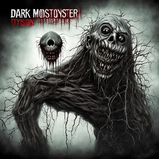 Prompt: dark scary horror monster cd cover tension suspense
