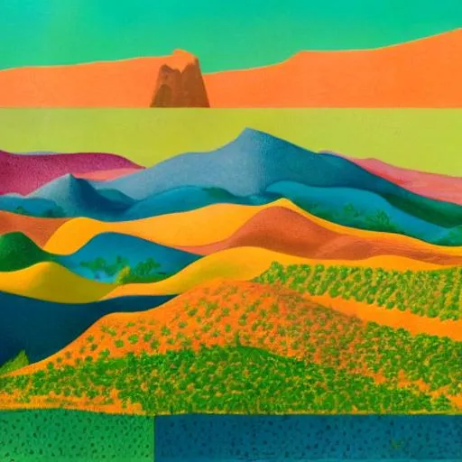 Prompt: a provencal ville on the surface of mars by asher brown durand, ansel adams and jean metzinger, oil on canva, color orange and color green