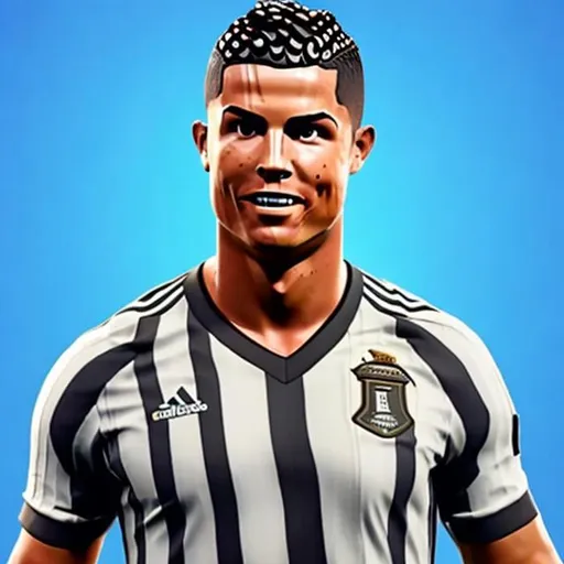 Prompt: ronaldo as a fortnite skin hyper realistic